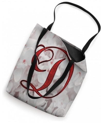 Lilac Heart Letter D Red Flower Petal Nature Love Initial Tote Bag $10.93 Totes