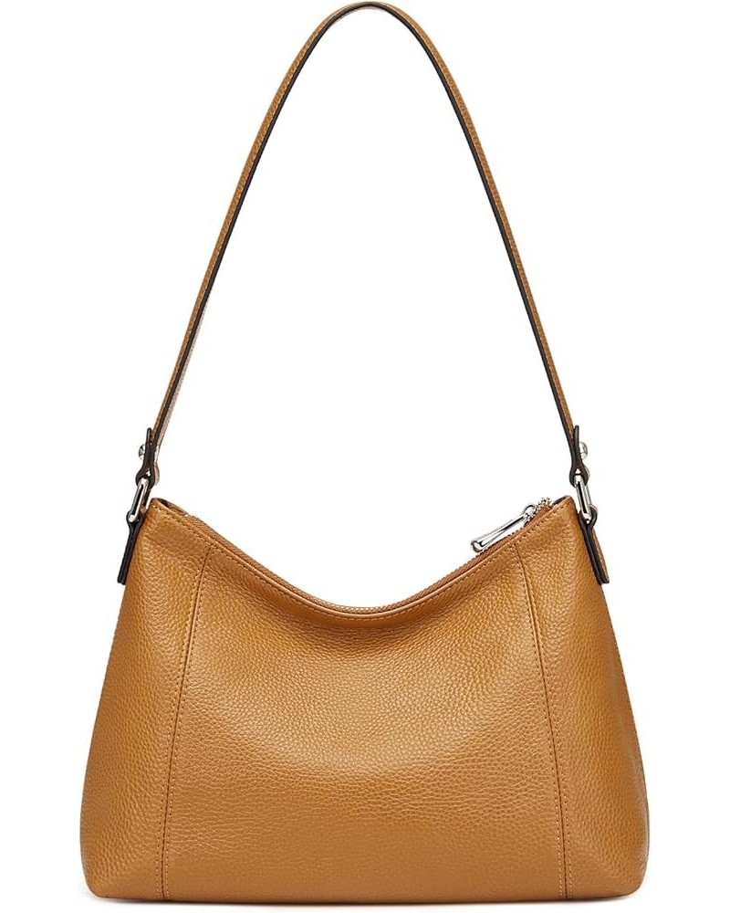 Small Leather Purses for Women Shoulder Hobo Bags and Handbags with Outside Pocket Brown $29.90 Hobo Bags