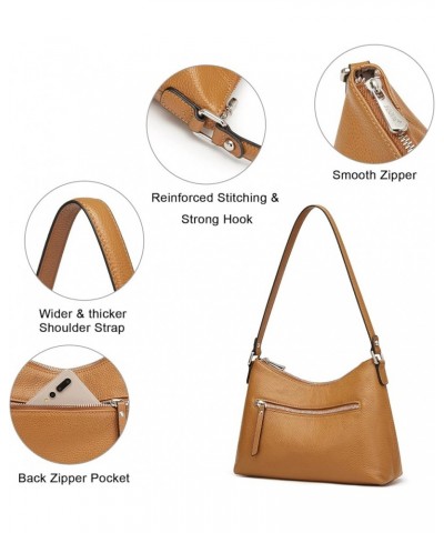 Small Leather Purses for Women Shoulder Hobo Bags and Handbags with Outside Pocket Brown $29.90 Hobo Bags