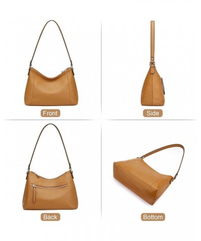 Small Leather Purses for Women Shoulder Hobo Bags and Handbags with Outside Pocket Brown $29.90 Hobo Bags