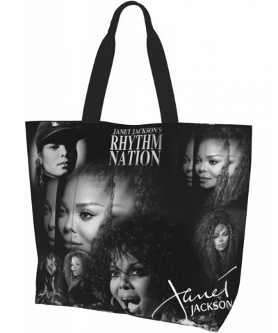 Janet Musics Jackson Women's Tote Bag Large Capacity Shoulder Bags Casual Handbags Shopping Grocery Bag Work Bag $12.59 Totes