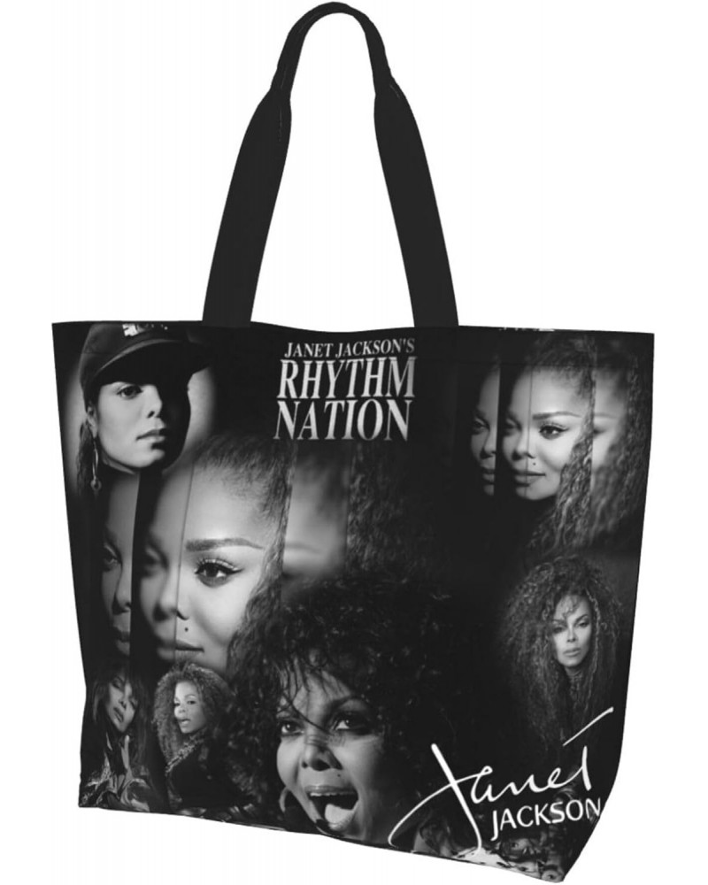 Janet Musics Jackson Women's Tote Bag Large Capacity Shoulder Bags Casual Handbags Shopping Grocery Bag Work Bag $12.59 Totes