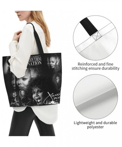 Janet Musics Jackson Women's Tote Bag Large Capacity Shoulder Bags Casual Handbags Shopping Grocery Bag Work Bag $12.59 Totes