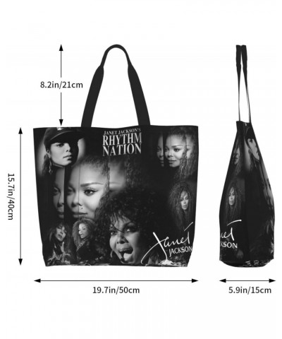 Janet Musics Jackson Women's Tote Bag Large Capacity Shoulder Bags Casual Handbags Shopping Grocery Bag Work Bag $12.59 Totes