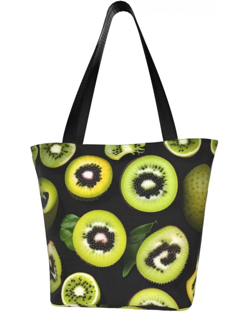 Green Kiwi Classic Printed Design,Large-Capacity Lightweight Quilted Handbag,Suitable For Shopping,Fitness,Fashionable And Ea...