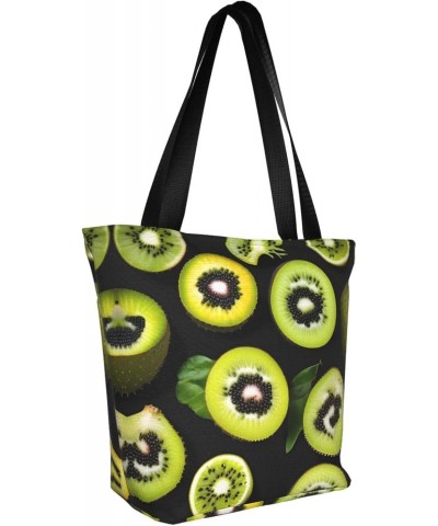 Green Kiwi Classic Printed Design,Large-Capacity Lightweight Quilted Handbag,Suitable For Shopping,Fitness,Fashionable And Ea...