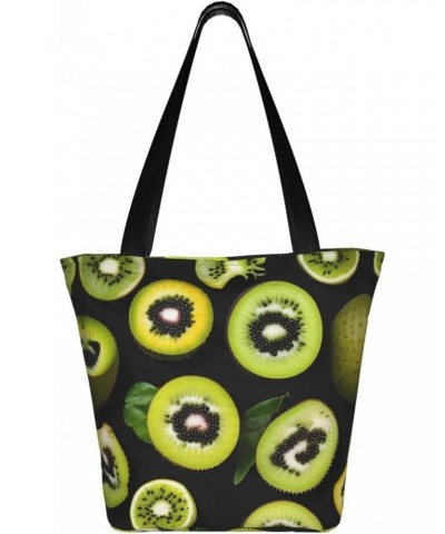 Green Kiwi Classic Printed Design,Large-Capacity Lightweight Quilted Handbag,Suitable For Shopping,Fitness,Fashionable And Ea...