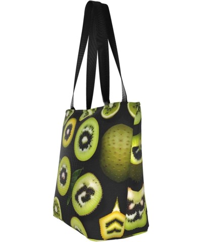 Green Kiwi Classic Printed Design,Large-Capacity Lightweight Quilted Handbag,Suitable For Shopping,Fitness,Fashionable And Ea...