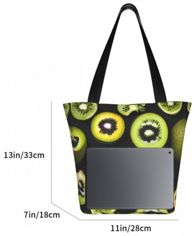 Green Kiwi Classic Printed Design,Large-Capacity Lightweight Quilted Handbag,Suitable For Shopping,Fitness,Fashionable And Ea...