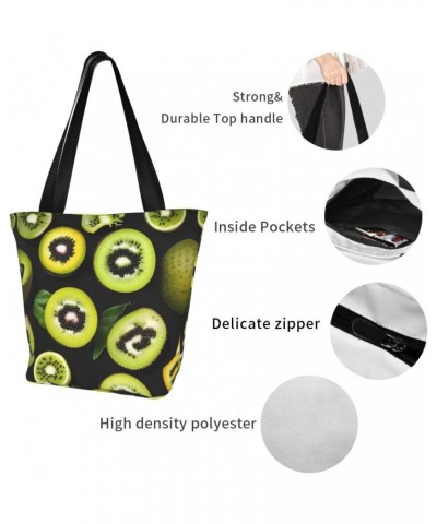 Green Kiwi Classic Printed Design,Large-Capacity Lightweight Quilted Handbag,Suitable For Shopping,Fitness,Fashionable And Ea...