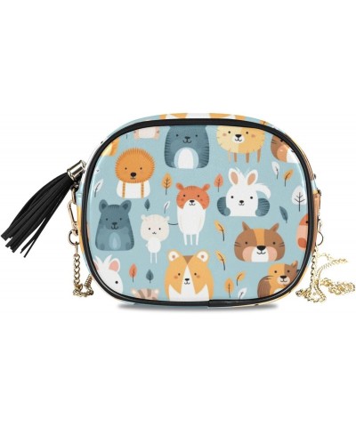 Crossbody Purse Small Crossbody Bags Shoulder Handbags Rabbit Cat Lion for Women $11.25 Shoulder Bags