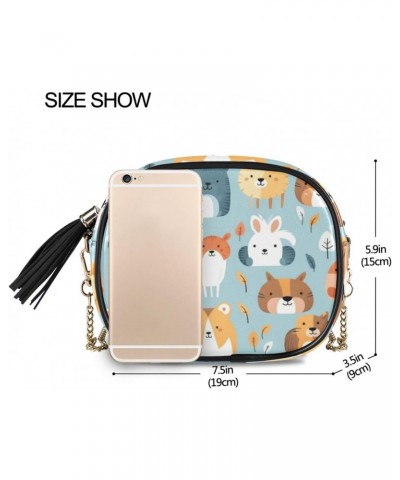 Crossbody Purse Small Crossbody Bags Shoulder Handbags Rabbit Cat Lion for Women $11.25 Shoulder Bags