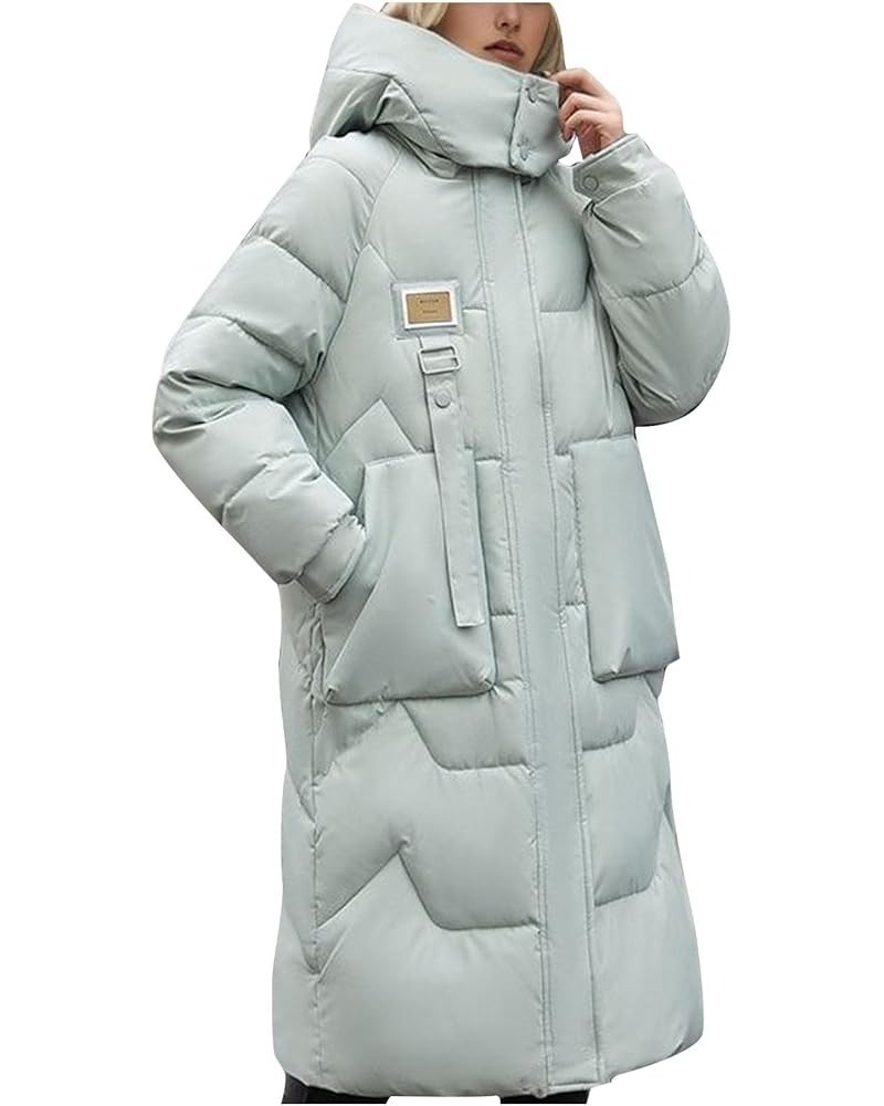 Womens Winter Thicken Puffer Coat Warm Snow Jacket Maxi Windproof Quilted Puffy Outwear with Hood Windbreaker Parka Green $32...