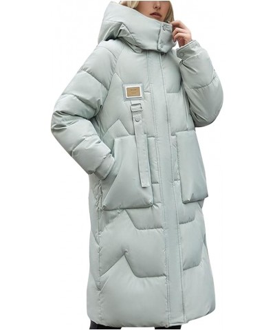 Womens Winter Thicken Puffer Coat Warm Snow Jacket Maxi Windproof Quilted Puffy Outwear with Hood Windbreaker Parka Green $32...