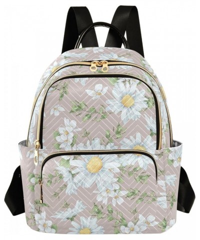 Chamomile Daisy Flowers Floral Small Backpack Purse for Women Travel Bag Fashion Daypack Back Pack Shoulder Bag Multicolor Sm...