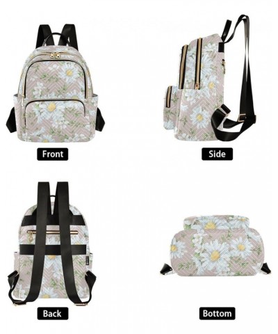 Chamomile Daisy Flowers Floral Small Backpack Purse for Women Travel Bag Fashion Daypack Back Pack Shoulder Bag Multicolor Sm...