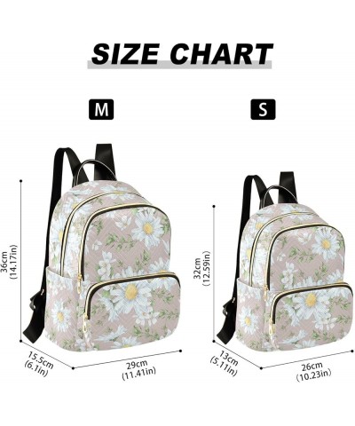 Chamomile Daisy Flowers Floral Small Backpack Purse for Women Travel Bag Fashion Daypack Back Pack Shoulder Bag Multicolor Sm...