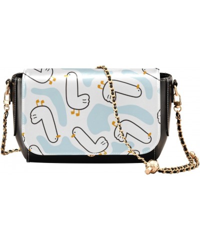 Funny Duck River Small Crossbody Bag for Women Small Black Purses with Adjustable Strap Black Purse $22.39 Crossbody Bags