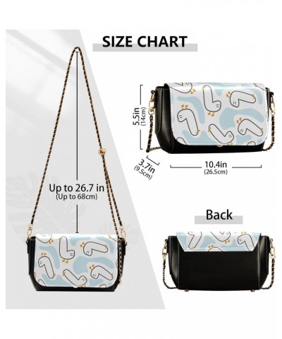 Funny Duck River Small Crossbody Bag for Women Small Black Purses with Adjustable Strap Black Purse $22.39 Crossbody Bags