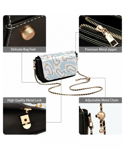 Funny Duck River Small Crossbody Bag for Women Small Black Purses with Adjustable Strap Black Purse $22.39 Crossbody Bags