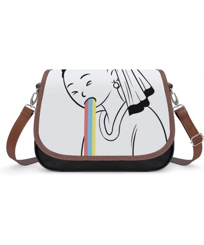 Printed Shoulder Crossbody Bag Leather Hobo Bags Medium Ladies Top Handles Satchels Ancient Story Oil Painting Color10 $21.50...