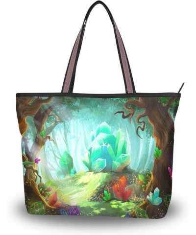 My Daily Women Tote Shoulder Bag Cartoon Crystal Forest Handbag $11.34 Shoulder Bags