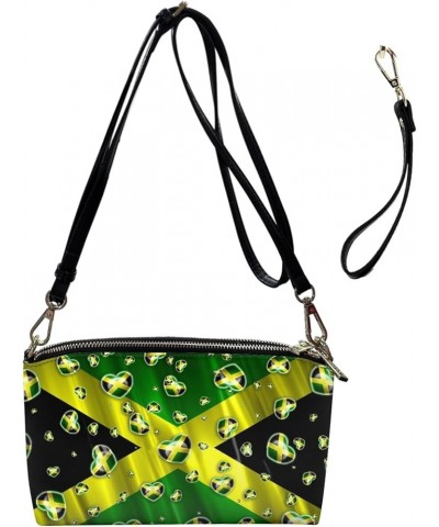 South Indian Navajo Small Crossbody Bag Womens Leather Shoulder Bag Wristlet Purse Handbag with Zipper Jamaican Flag $20.51 C...