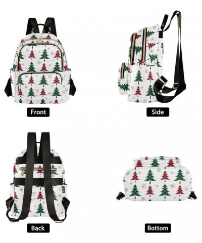 Buffalo Plaid Christmas Tree Backpack Purse for Women Fashion Small Mini Backpack Daypacks Purse with Double Zipper Weekend B...