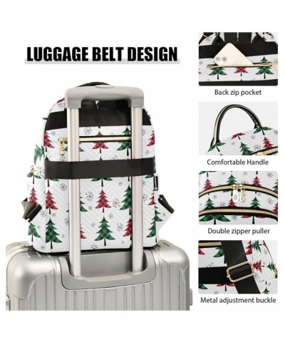 Buffalo Plaid Christmas Tree Backpack Purse for Women Fashion Small Mini Backpack Daypacks Purse with Double Zipper Weekend B...