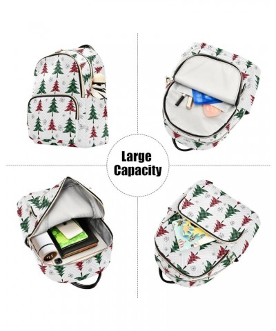 Buffalo Plaid Christmas Tree Backpack Purse for Women Fashion Small Mini Backpack Daypacks Purse with Double Zipper Weekend B...