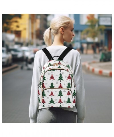 Buffalo Plaid Christmas Tree Backpack Purse for Women Fashion Small Mini Backpack Daypacks Purse with Double Zipper Weekend B...