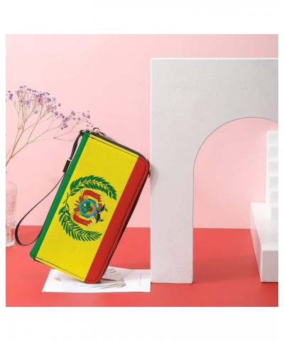 Bolivia Flag PU Leather Clutch Wallets Long Zip Purse Tote Handbag With Removable Wristlet For Women Girl's $25.86 Wristlets