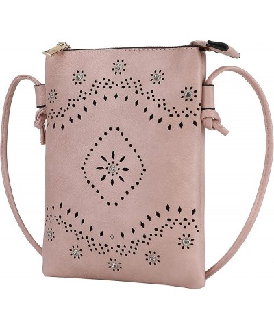 Crossbody Bags for Women Handbag, PU Leather Crossover, Small Shoulder Side Messenger Purse Arlett Pink $11.96 Crossbody Bags