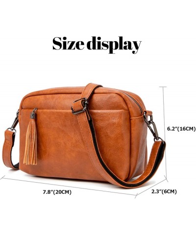 Small Crossbody Bag for Women Vegan Leather Purses Shoulder Bag Stylish Camera Bag with Tassel Handbag Satchel Pink $13.50 Sa...