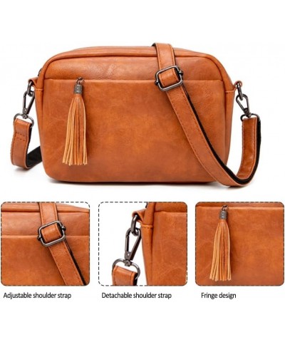 Small Crossbody Bag for Women Vegan Leather Purses Shoulder Bag Stylish Camera Bag with Tassel Handbag Satchel Pink $13.50 Sa...