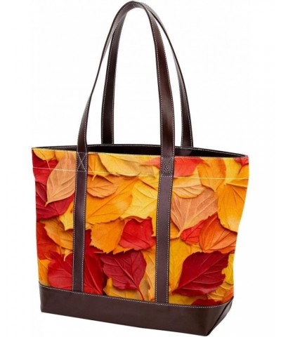 The Tote Bag For Women,Tote Bag With Zipper,Canvas Tote Bag,Autumn Yellow Nature Leaves Handbags $25.38 Totes