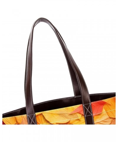 The Tote Bag For Women,Tote Bag With Zipper,Canvas Tote Bag,Autumn Yellow Nature Leaves Handbags $25.38 Totes