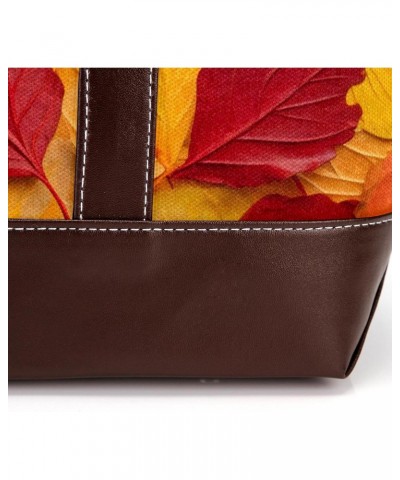 The Tote Bag For Women,Tote Bag With Zipper,Canvas Tote Bag,Autumn Yellow Nature Leaves Handbags $25.38 Totes