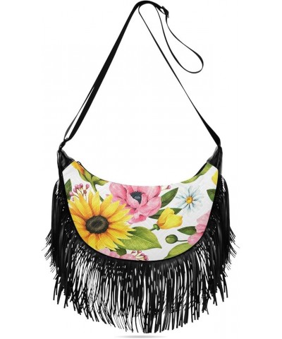 Women Fringe Tassel Cross Body Bag Leisure Shoulder Bag Color280 $10.80 Crossbody Bags