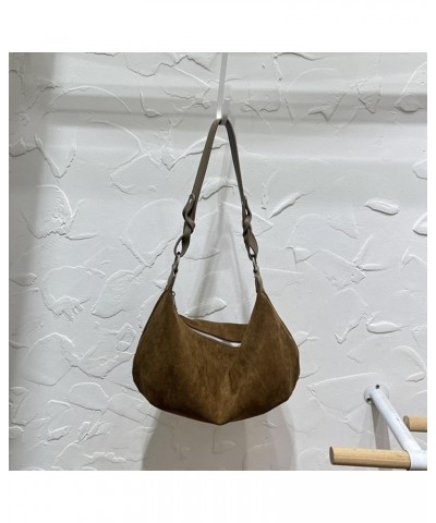 Women Casual Underarm Bag Large Capacity Lightweight Crossbody Bag Strap Adjustable Suede Tote Handbags Slouchy Shoppi Coffee...