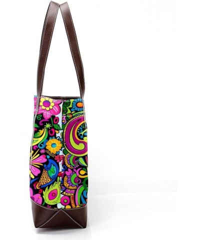 Tote Bag for Women, Large Tote Bag, Tote Bag with Zipper, Paisley Colored Cashew Flower Art, Totes for Women Pattern 2078 $21...