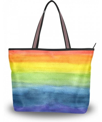 QMXO Rainbow Tie Dye Texure Handbags and Purse for Women Tote Bag Large Capacity Top Handle Shopper Shoulder Bag $11.96 Totes