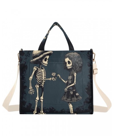 Corduroy Women Tote Bag Skull Man Woman Print, Handbag Purses with Detachable Strap Small Size $15.92 Crossbody Bags