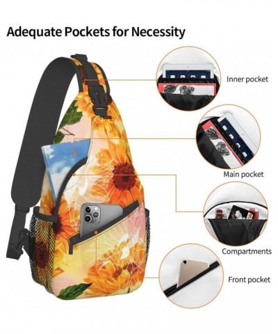 Durable Adjustable Outdoor Hiking Beautiful ocean waves Print Cross Chest Bag Diagonally Single Shoulder Backpack Beautiful S...