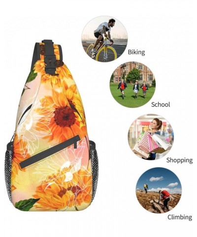 Durable Adjustable Outdoor Hiking Beautiful ocean waves Print Cross Chest Bag Diagonally Single Shoulder Backpack Beautiful S...