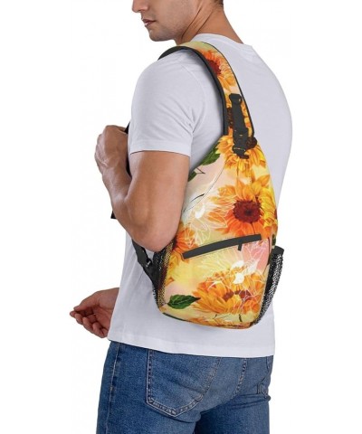 Durable Adjustable Outdoor Hiking Beautiful ocean waves Print Cross Chest Bag Diagonally Single Shoulder Backpack Beautiful S...