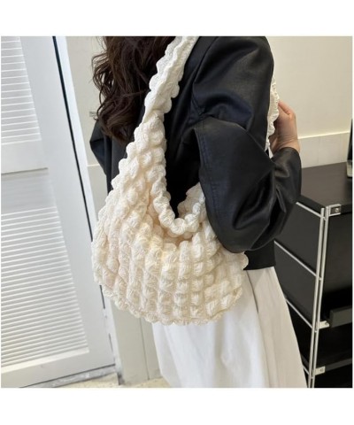 Women Tote Bag Hobo Shoulder Bag Crossbody Puffy Bag Padded Tote Lightweight Nylon Padding School Work Travel White $10.50 Sh...