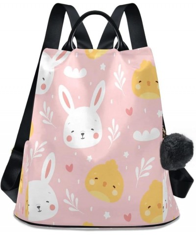 Rabbit Chick Women Backpack Anti-theft Handbag Purse Travel Bag Fashion Shoulder Bags $16.00 Backpacks