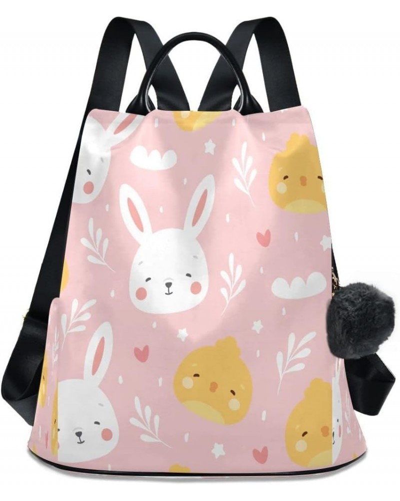 Rabbit Chick Women Backpack Anti-theft Handbag Purse Travel Bag Fashion Shoulder Bags $16.00 Backpacks