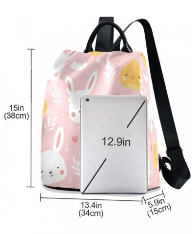 Rabbit Chick Women Backpack Anti-theft Handbag Purse Travel Bag Fashion Shoulder Bags $16.00 Backpacks